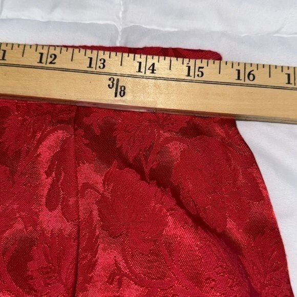 Vintage Melissa Red 2-Piece Dress Suit Set Size 16M Floral Jacquard Button-Up To - Picture 13 of 13